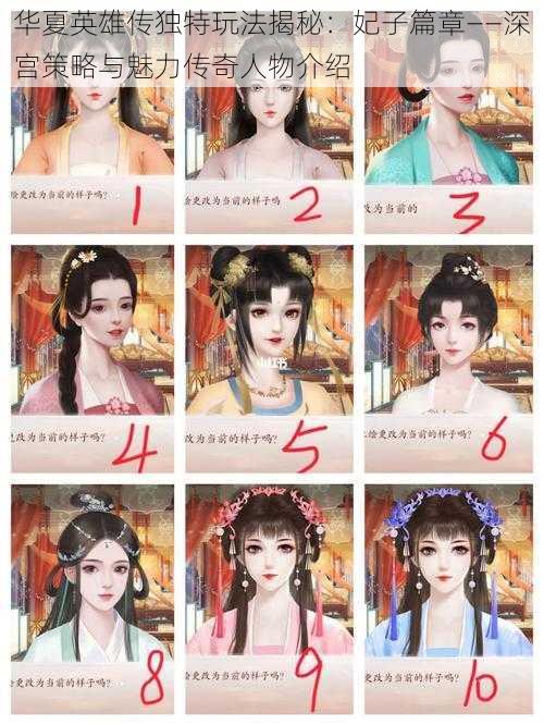 华夏英雄传独特玩法揭秘:妃子篇章——深宫策略与魅力传奇人物介绍